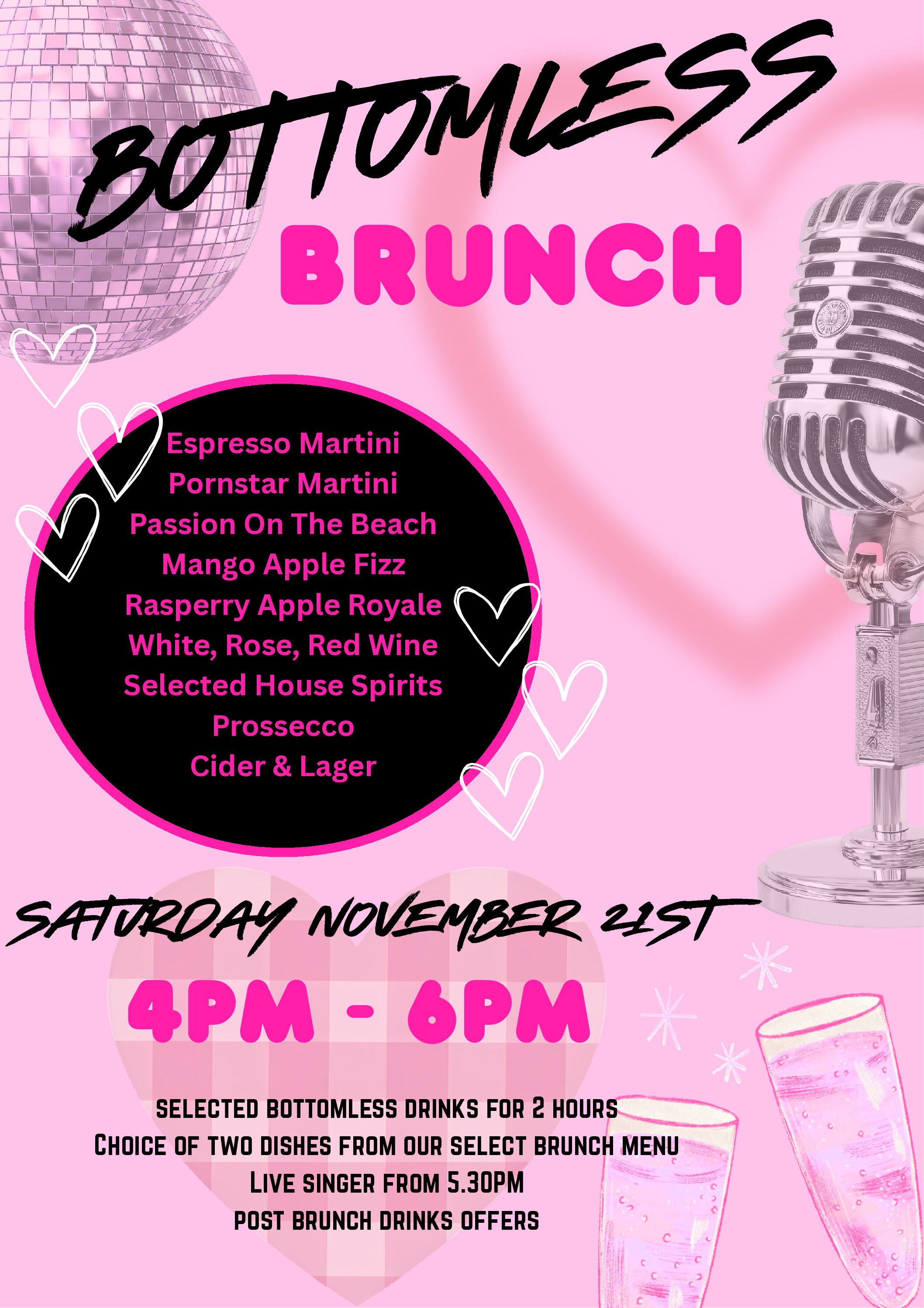 Bottomless Brunch – Saturday 21st November